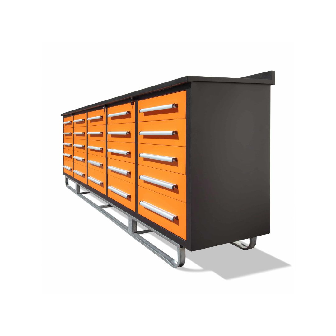 M&B | 10’ Workbench Cabinet with 25 Drawers - Container Tec Pty Ltd
